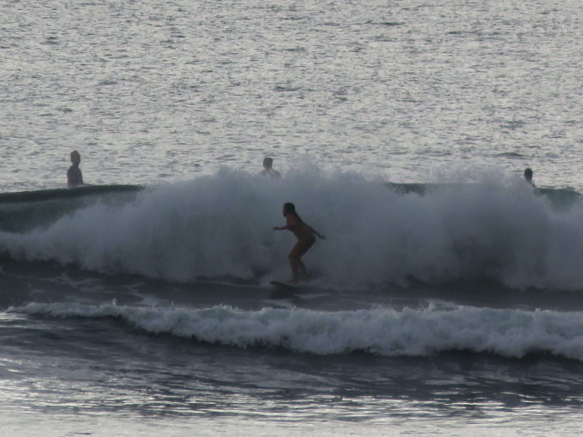 Surfing at La Punta Break Santa Catalina