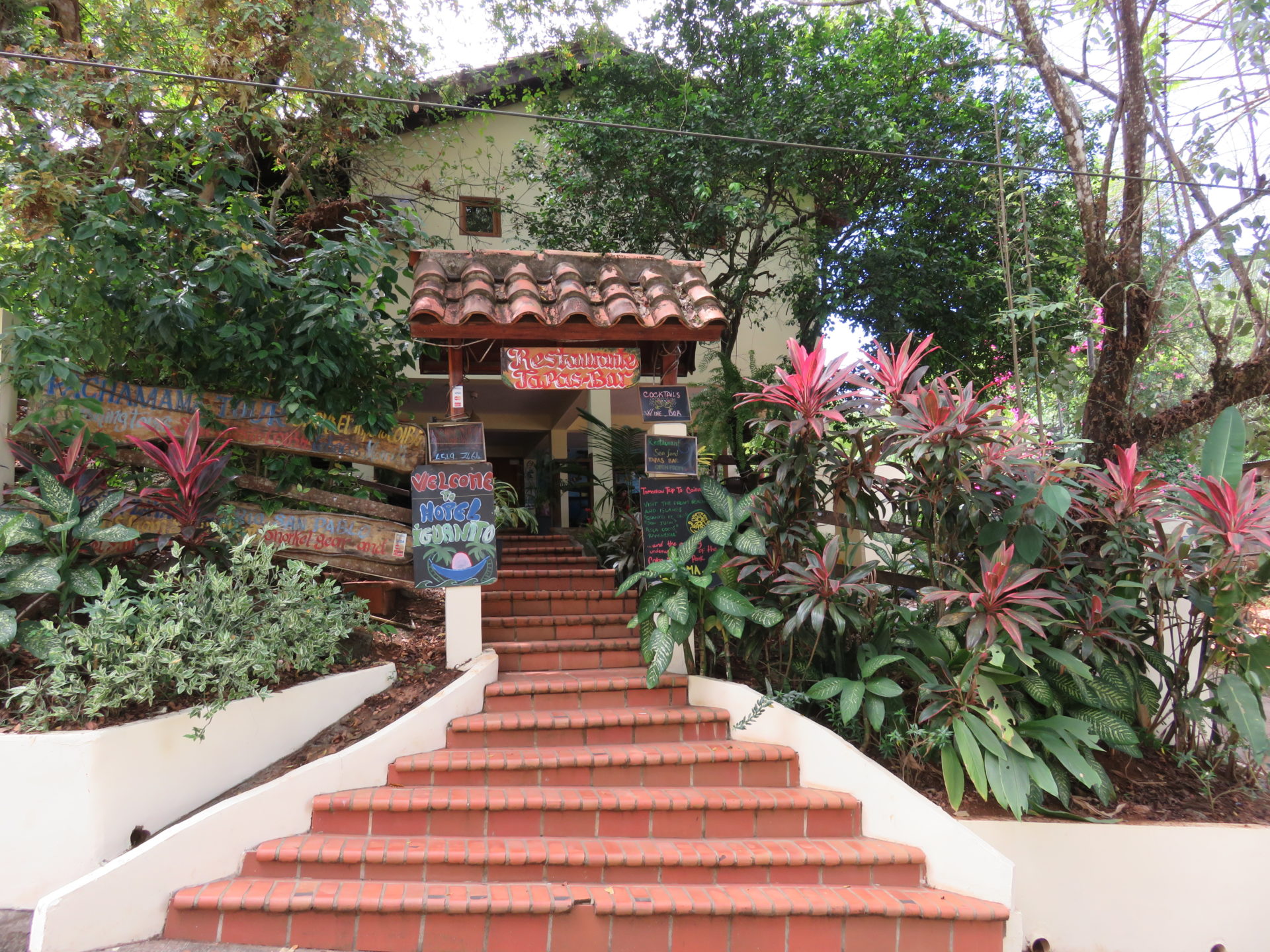 Entrance to hotel & restaurant Iguanito